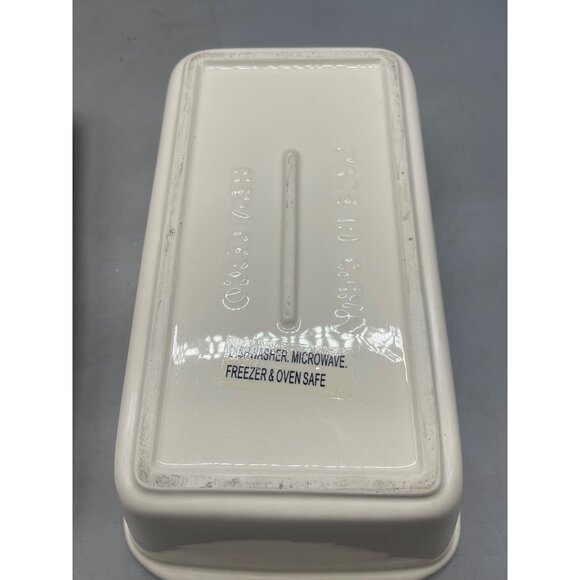 New Debco Stoneware Loaf Baking Dish Snowman Lid Wall Hanging Christmas READ - Picture 9 of 11